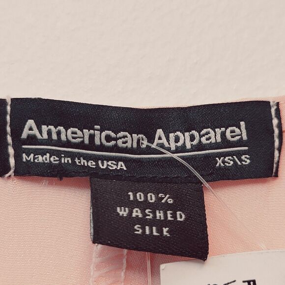 American Apparel New Pink Washed Silk Mid Length Size XS/S Shift Dress - Picture 2 of 8